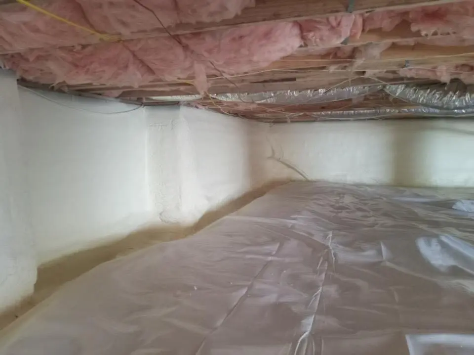 Crawl space encapsulation with closed-cell spray foam for Attic Insulation in Leicester